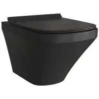 Унитаз подвесной Grossman GR-4440BMS безободковый, с сиденьем микролифт, черный матовый