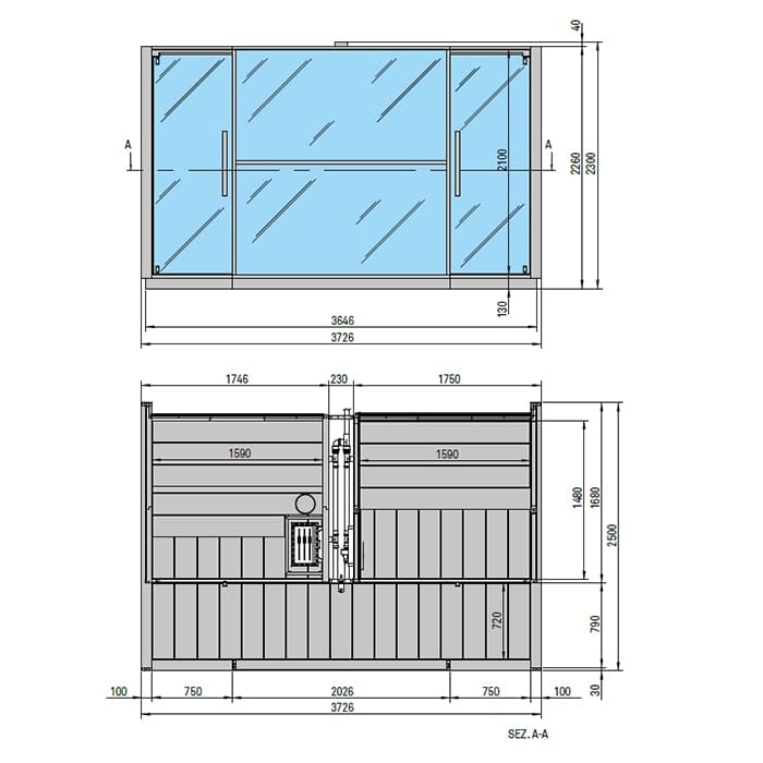 Сауна-хаммам Effe Logica Spa 373x171 LO 41 02 0003 левая белое облако