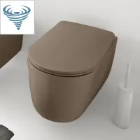 Унитаз подвесной Kerasan Nolita 531588 безободковый, торнадо, коричневый матовый