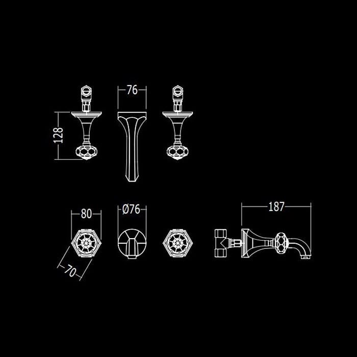 Смеситель для раковины Devon&Devon Excelsior Gemstone EXC-GM133MGK золото