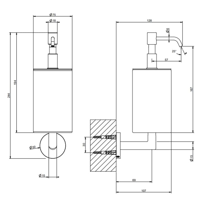 Дозатор для мыла Gessi Tondo 63613#299 черный