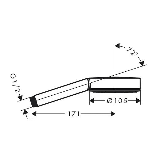 Душевая лейка hansgrohe Pulsify S 105 24120670 черный матовый
