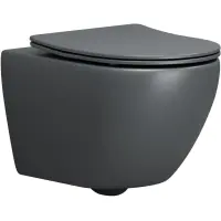 Унитаз подвесной Grossman GR-4457GMSQ безободковый, торнадо, с сиденьем микролифт, серый матовый