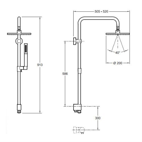 Душевая стойка Jacob Delafon EO (E11715-CP)