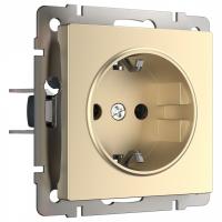 Розетка с заземлением и со шторками без рамки Werkel шампань W1171111