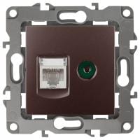 ТВ-розетка и розетка Ethernet RJ-45 без рамки Эра Эра 12 12-3110-13