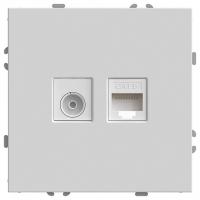 ТВ-розетка и розетка Ethernet RJ-45 без рамки Stekker Эмили 49872