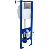 Инсталляция для унитаза Berges Atom Line 410 040345 с кнопкой смыва, никель матовый