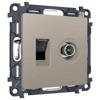ТВ-розетка и розетка Ethernet RJ-45 без рамки Ambrella Volt ALFA MA372510