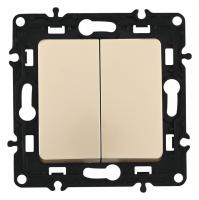 Выключатель двухклавишный без рамки Arte Milano 217 217.30-2.shampan