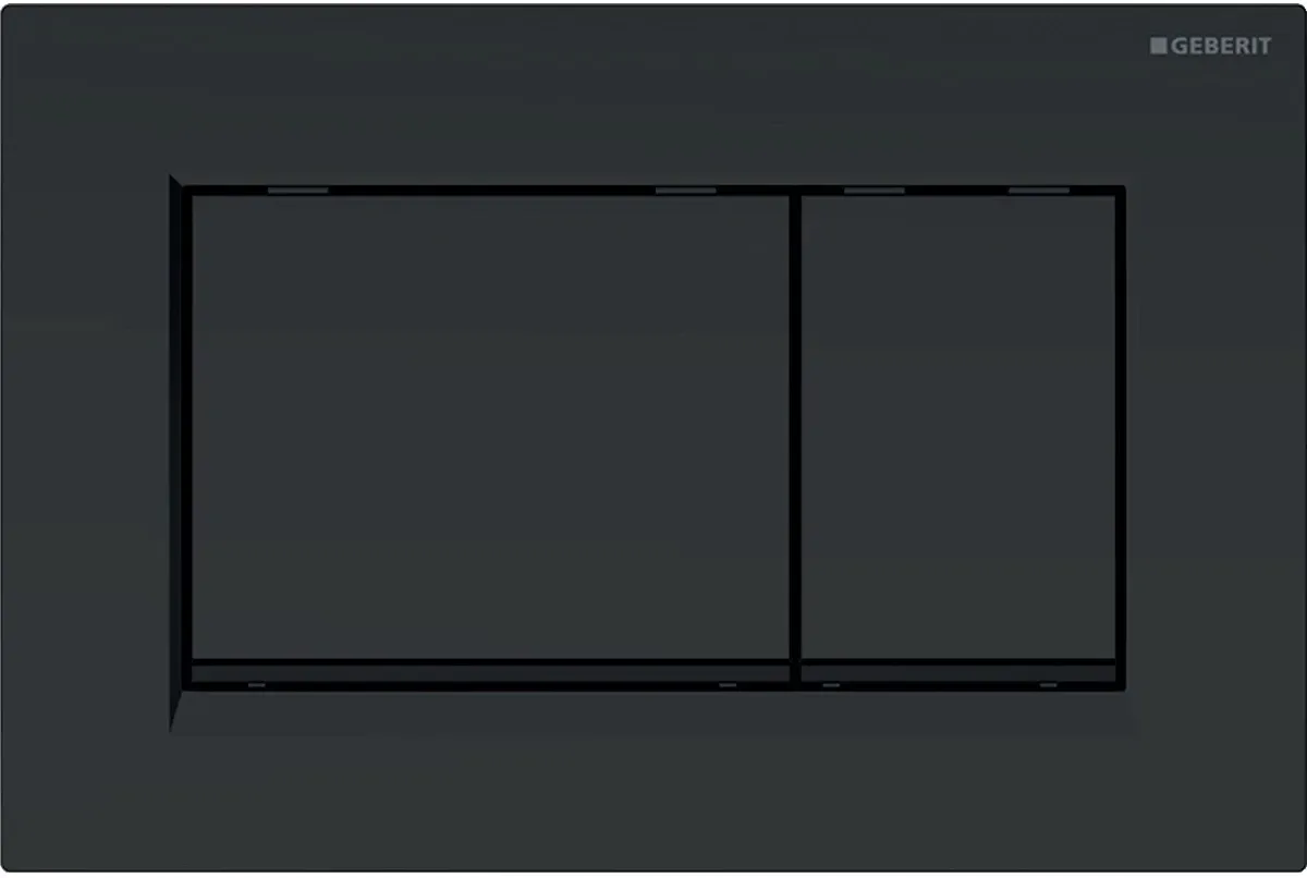 Инсталляция для унитаза Geberit Duofix Sigma 30 111.300.00.5 + 111.815.00.1 + 115.883.16.1 с кнопкой смыва, черный матовый/черный глянец/черный матовый