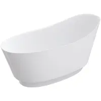 Ванна из литьевого мрамора Omnires Neo NEO158SWWBP 157,5x71,9 см, отдельностоящая, белый глянец