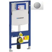 Инсталляция для унитаза Geberit Duofix Sigma 10 111.300.00.5 + 111.815.00.1 + 115.758.KL.5 с кнопкой смыва, белый/матовый хром