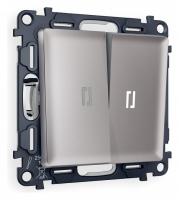 Выключатель проходной двухклавишный с подсветкой Ambrella Volt Quant MA504035