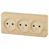 Розетка тройная без заземления Эра Эра Эксперт 11-2207-11