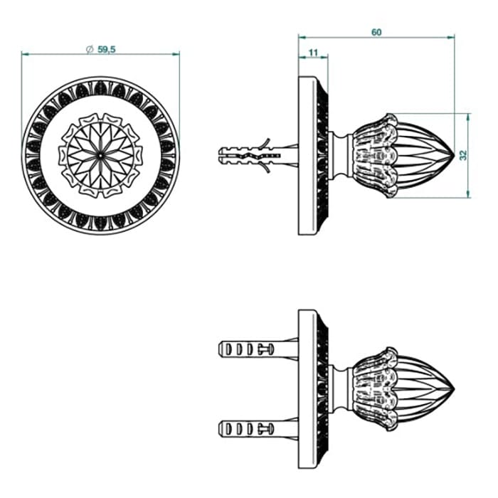 Крючок THG Malmaison metal U93.F01.517 золото
