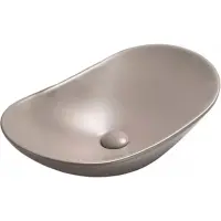 Раковина-чаша CeramaLux 7811AMH-5 61,5x36 см, накладная, светло-серый матовый