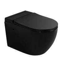 Подвесной унитаз Abber Bequem AC1108PMB с крышкой-сиденьем черный матовый