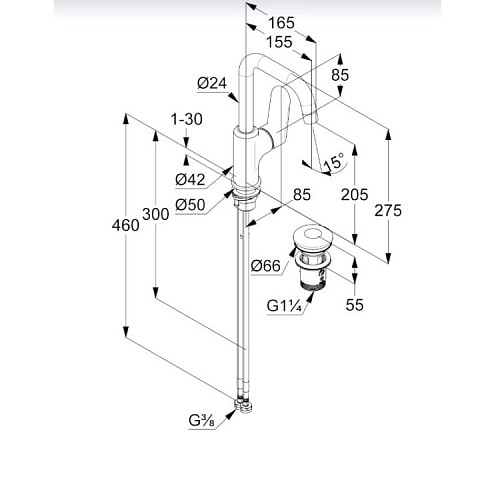 Смеситель для раковины Kludi X1 320270575