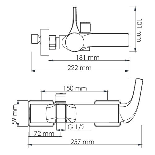 Зауэр (Sauer) 7101 Смеситель для ванны с коротким изливом