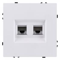 Розетка двойная Ethernet RJ-45 и со шторками, без рамки Kollinger Eclipse EC-018WG