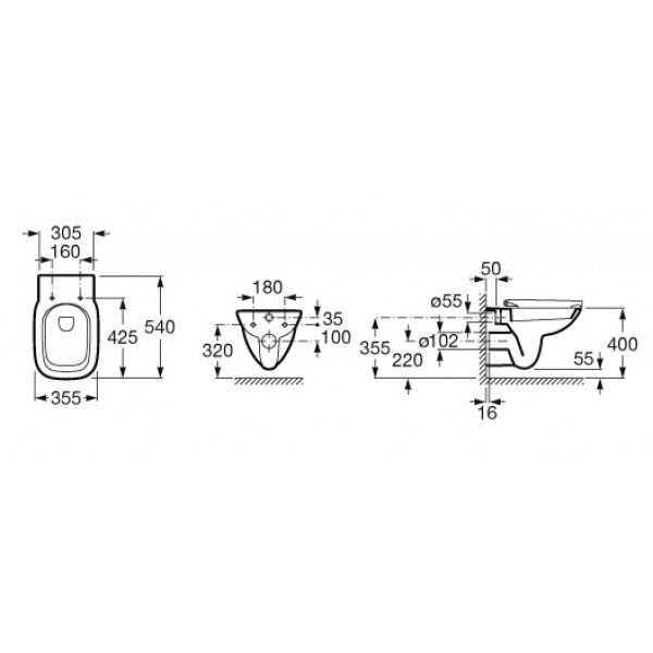 Подвесной унитаз Roca Debba 346997000