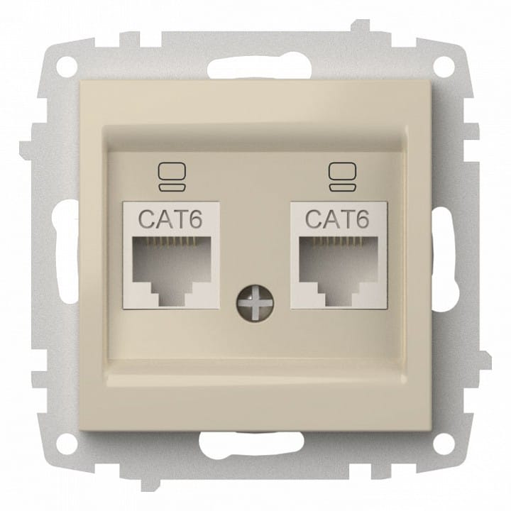 Розетка двойная Ethernet RJ-45 без рамки Elbi Eleсtriс Zena Vega 609-010300-248