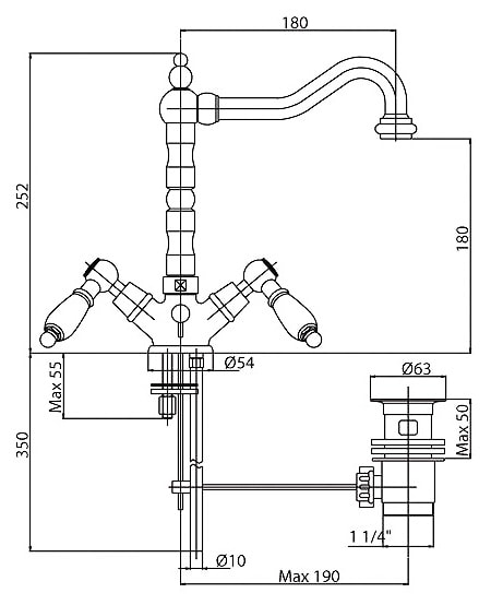 Смеситель для раковины Cezares First FIRST-LS2-01-Bi