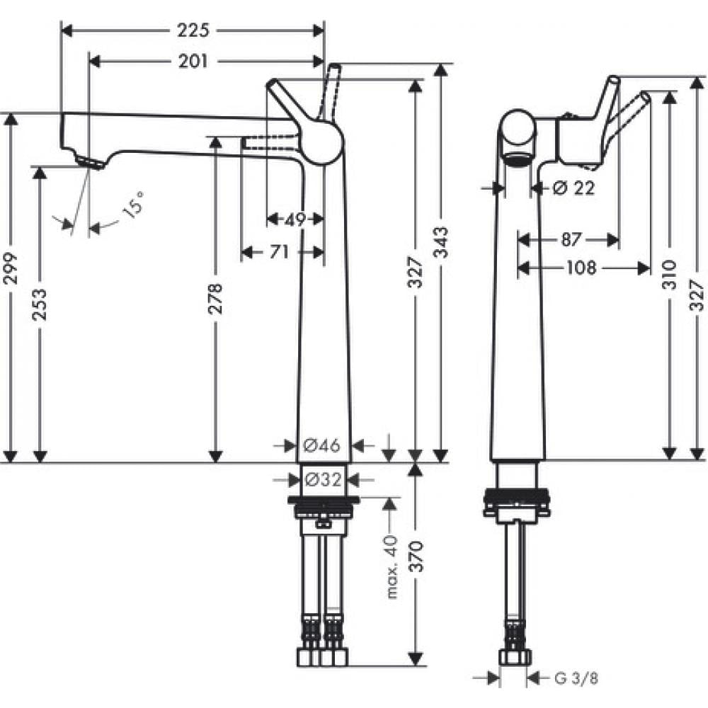 Смеситель для раковины hansgrohe Talis S 250 72116000 без сливного набора хром