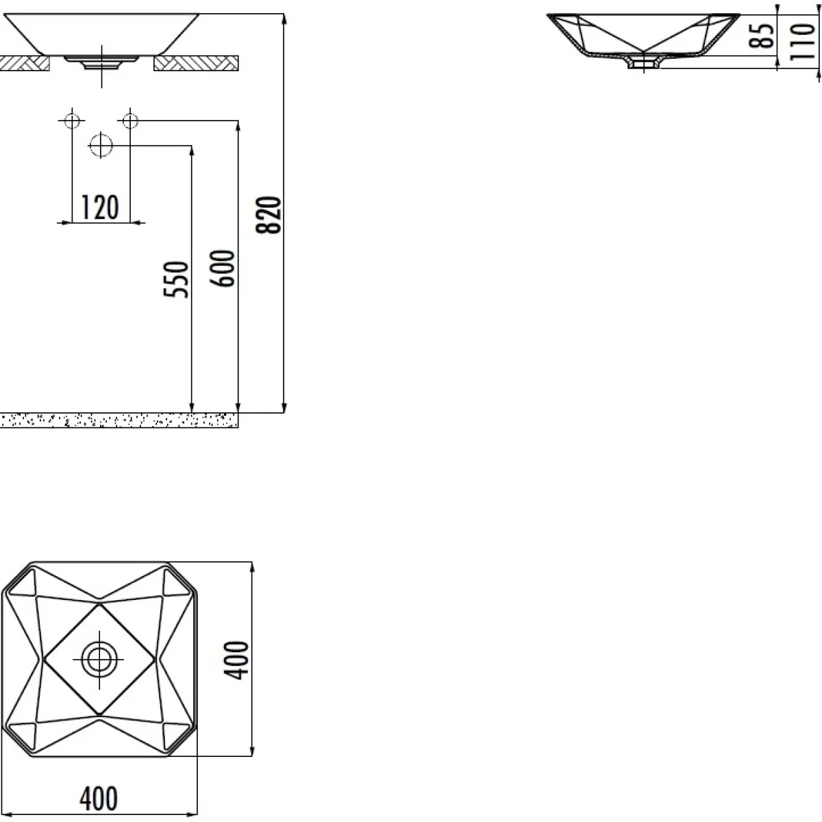 Раковина-чаша Creavit Ruby RB040-00CB42E-0000 40x40 см, накладная, белый