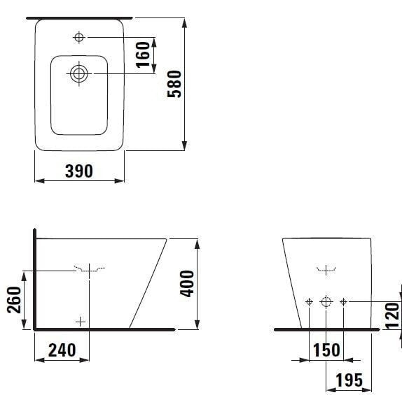 Биде напольное Laufen Alessi Dot 8.3290.1.400.304.1-LCC