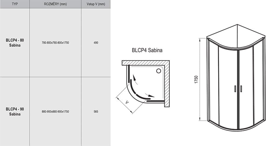 Душевой уголок Ravak Blix BLCP4-80 3B240140ZG белый+Грапе