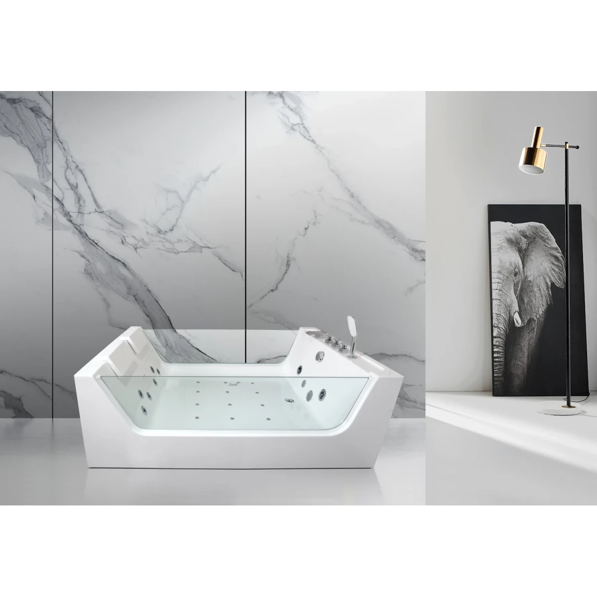 Акриловая ванна Ceruttispa C-454A 170x120 см, с гидромассажем, белый
