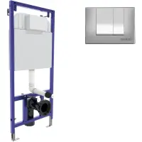 Инсталляция для унитаза Berges Novum S2 040242 с кнопкой смыва, матовый хром