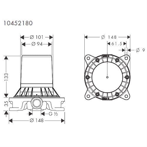 Внутренняя часть смесителя AXOR STARCK 10452180