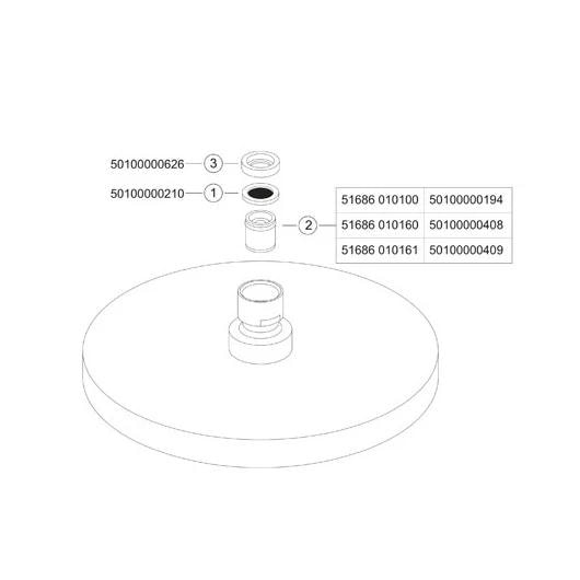 Верхний душ Keuco Edition 400 51686010100