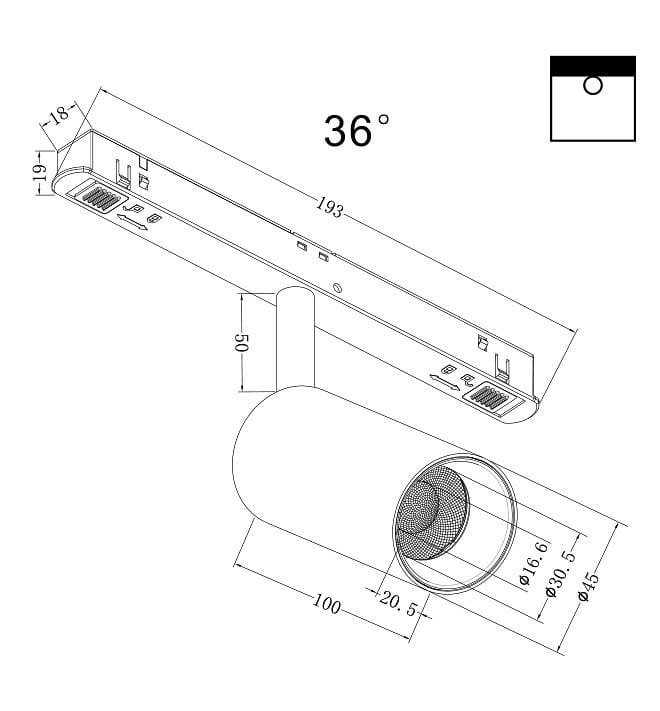 Светильник на штанге Maytoni Technical Фокус TR032-4-5W3K-M-DS-B
