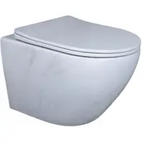 Унитаз подвесной GID Ws2198 безободковый, с сиденьем микролифт, белый мрамор