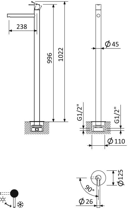 Смеситель для раковины Cezares Leaf LEAF-TVP-L-01-W0