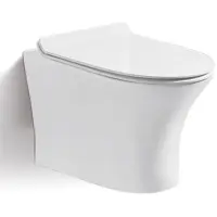 Унитаз подвесной Timo Reko TK-203 безободковый, с сиденьем микролифт, белый