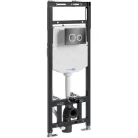 Инсталляция для унитаза WasserKRAFT Alme 15 15TLT.010.ME.PB01 с кнопкой смыва, черный глянец/хром/черный глянец