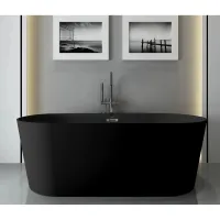 Акриловая ванна Ceruttispa Resia CT9905 168x73 см, отдельностоящая, черный матовый