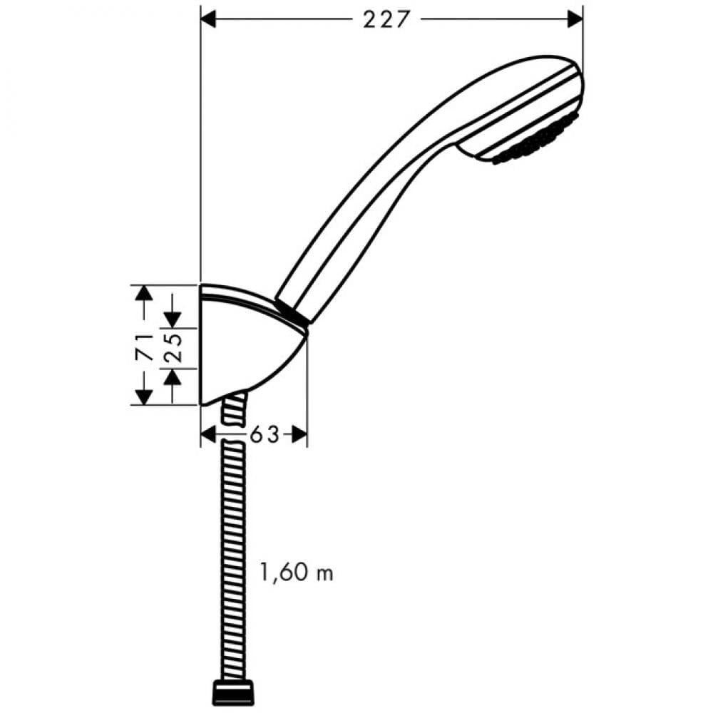 Душевой набор hansgrohe Crometta 100 Mono с держателем и шлангом 160 см 27575000