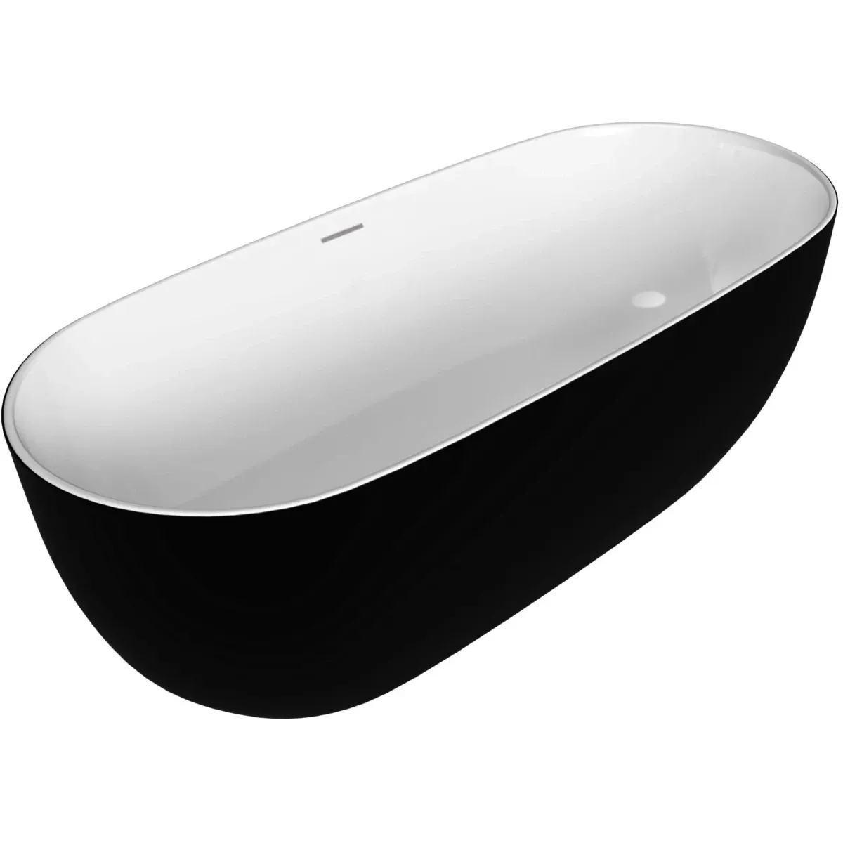 Акриловая ванна Grossman Classic GR-2501MB 170x80 см, отдельностоящая, черный матовый/белый