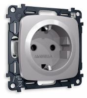 Розетка с заземлением без рамки Ambrella Volt Quant MO506010