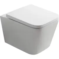 Унитаз подвесной Veconi Pulo VPU-51T безободковый, торнадо, с сиденьем микролифт, белый