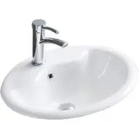 Раковина CeramaLux 316 57x46 см, встраиваемая сверху, белый