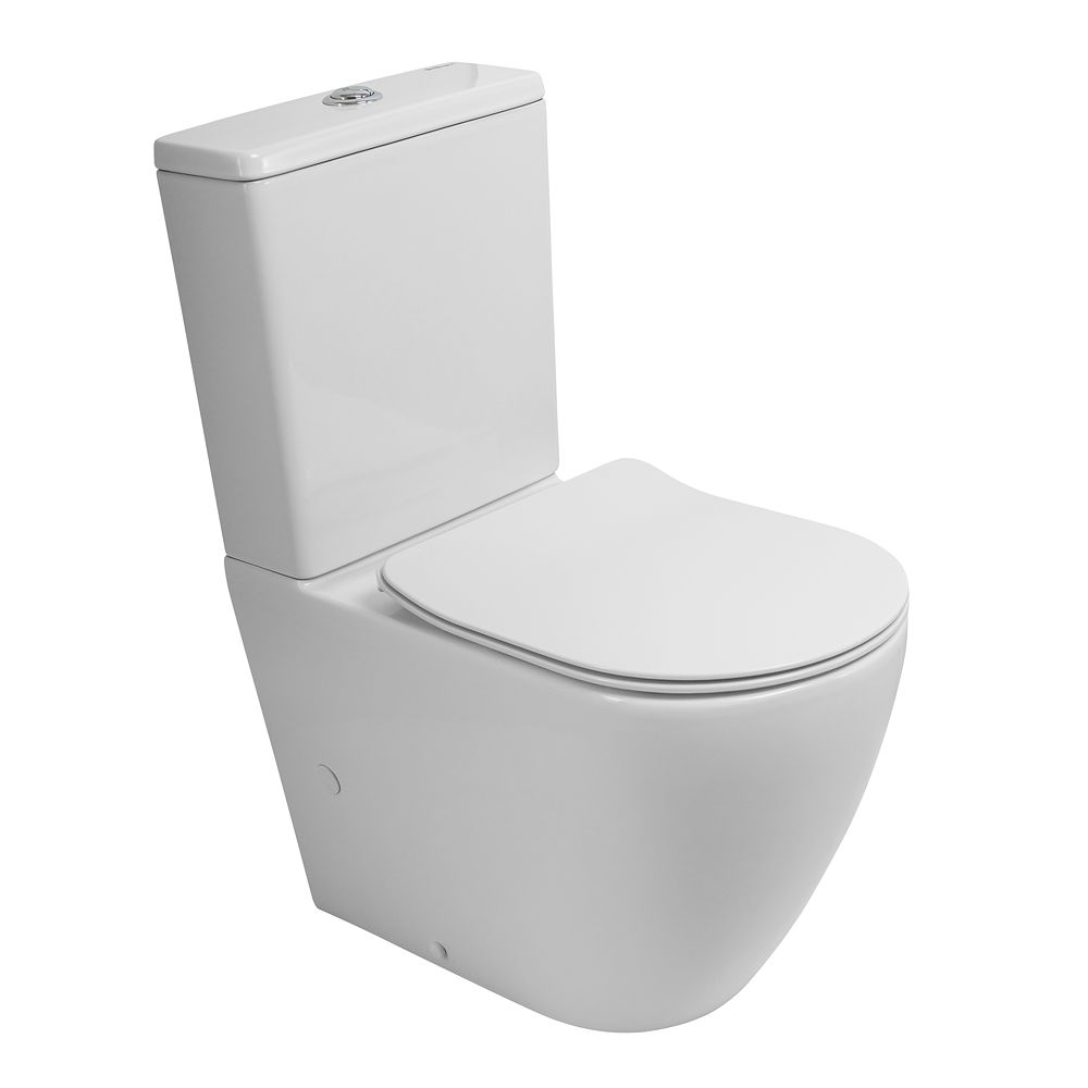 Унитаз-компакт безободковый со смывом TORNADO BelBagno SFERA-TOR BB2141CP-TOR с сиденьем BB2034SC