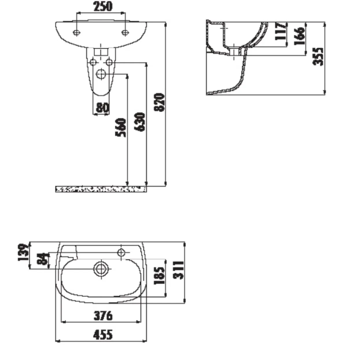 Раковина 45,5x31,1 см Creavit Trend TP030-00CB00E-0000
