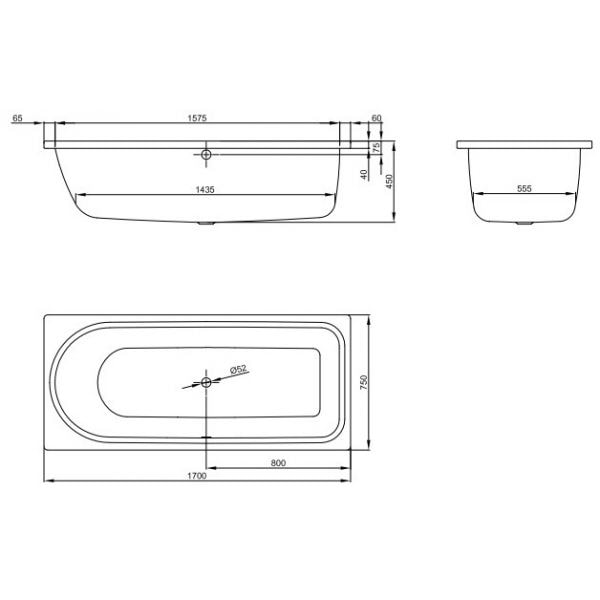 Стальная ванна Bette OCEAN 170x75 8855-000